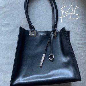 CK Calvin Klein large black tote work bag